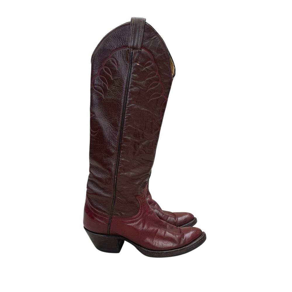 Vintage 1970’s Tony Lama Knee High Leather Cowboy Boots Size 5 C